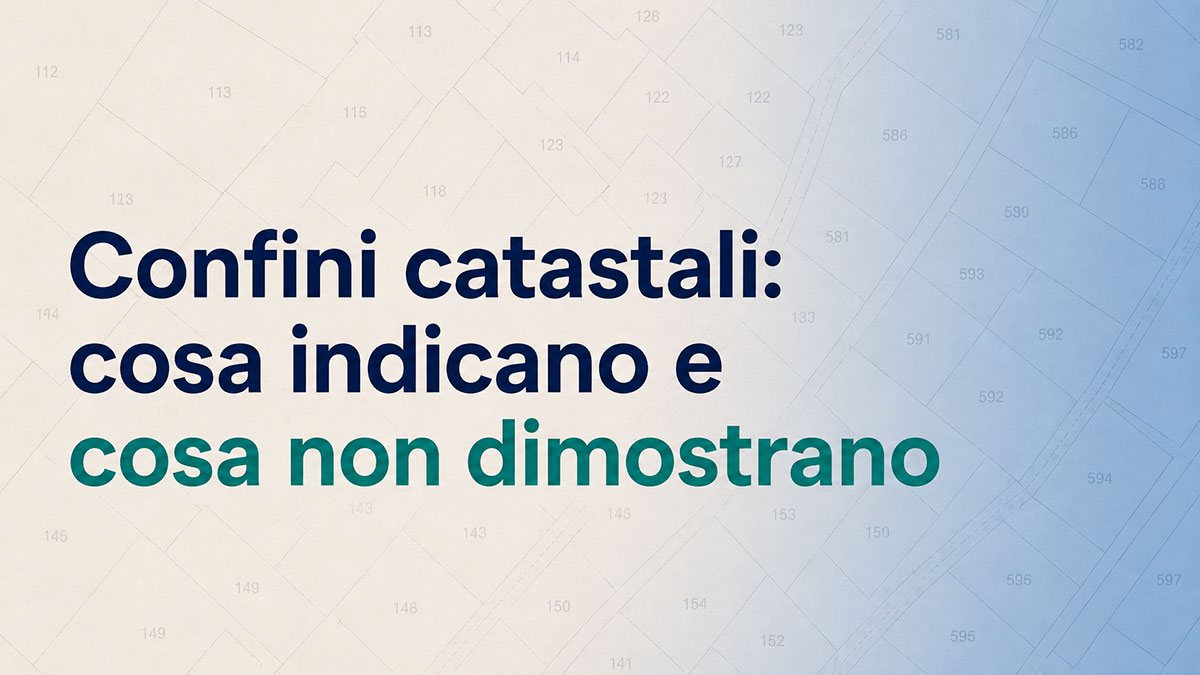 Confini catastali: cosa indicano e cosa non dimostrano